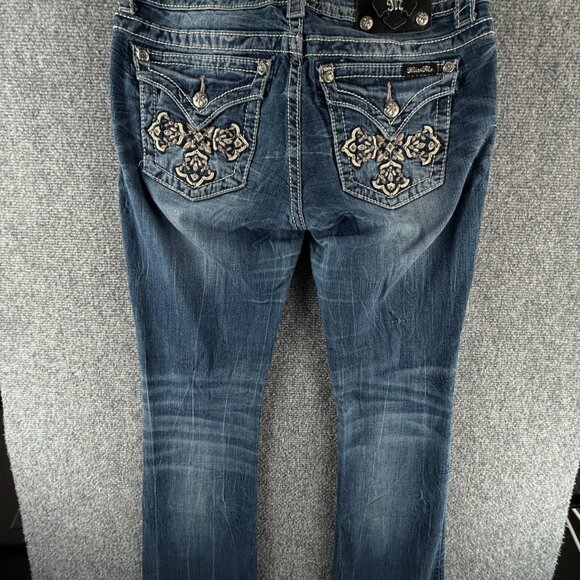 Miss Me Jeans Embellished Urban Blue Denim Women 29 Studded Bootcut ACTL 31X29 - Picture 13 of 16